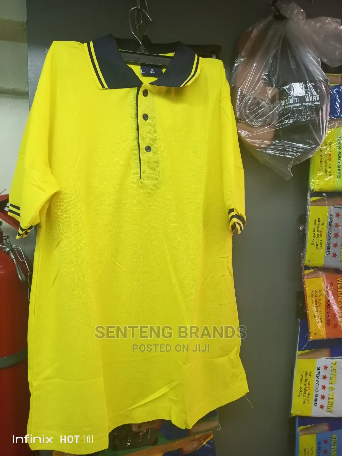 Yellow Polo T-Shirts With Black Color