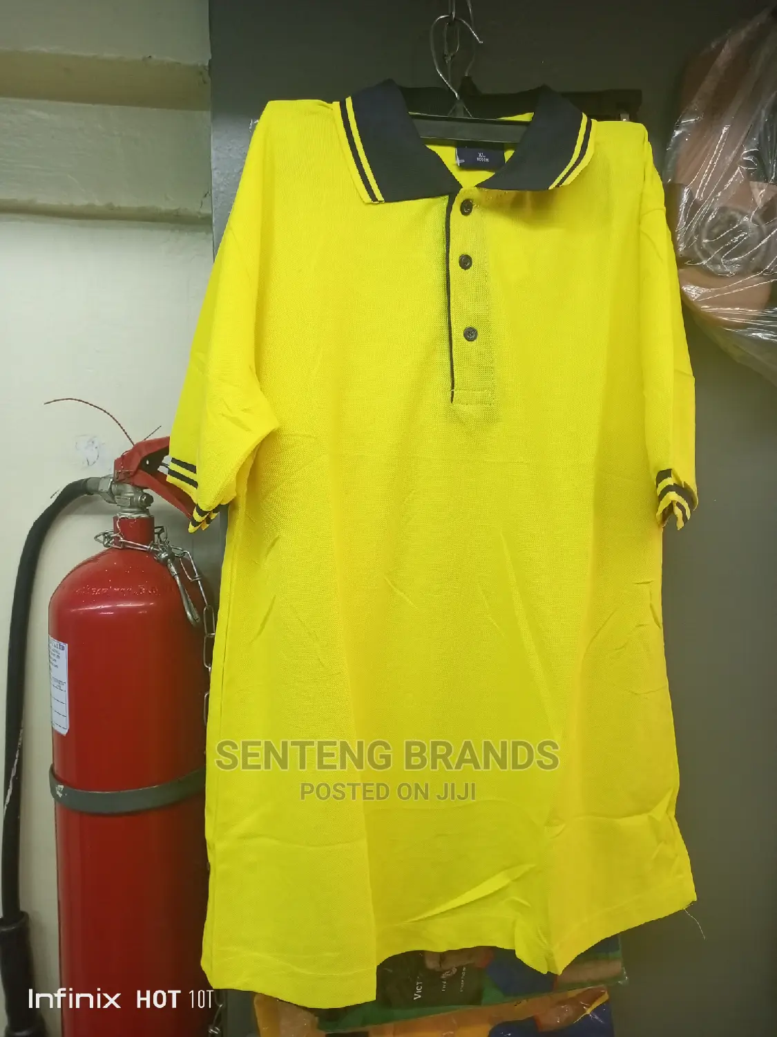 Yellow Polo T-Shirts With Black Color