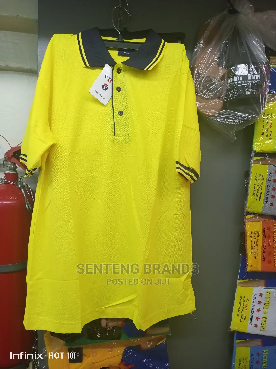 Yellow Polo T-Shirts With Black Color