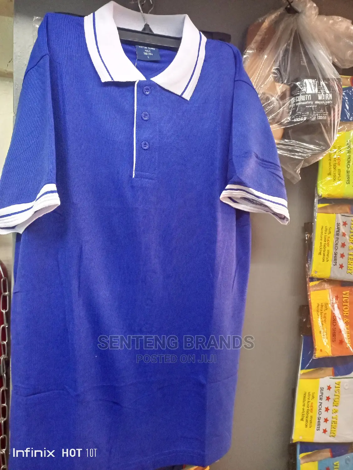 Royal Blue Polo T-Shirts With White Color