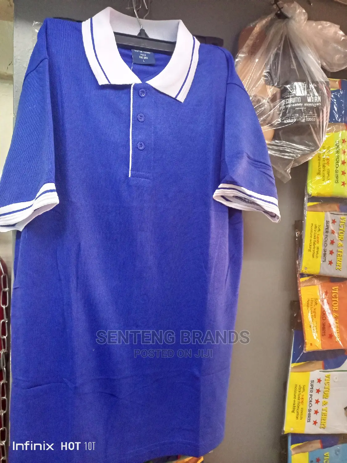 Royal Blue Polo T-Shirts With White Color