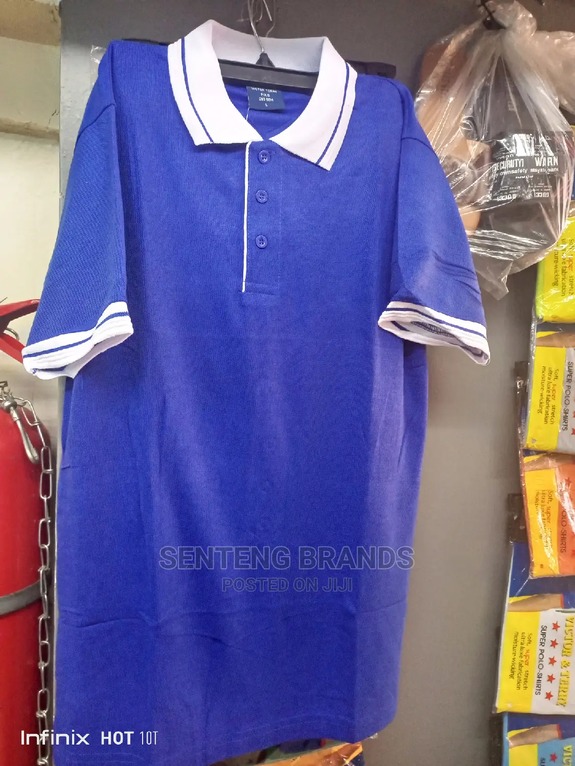 Royal Blue Polo T-Shirts With White Color