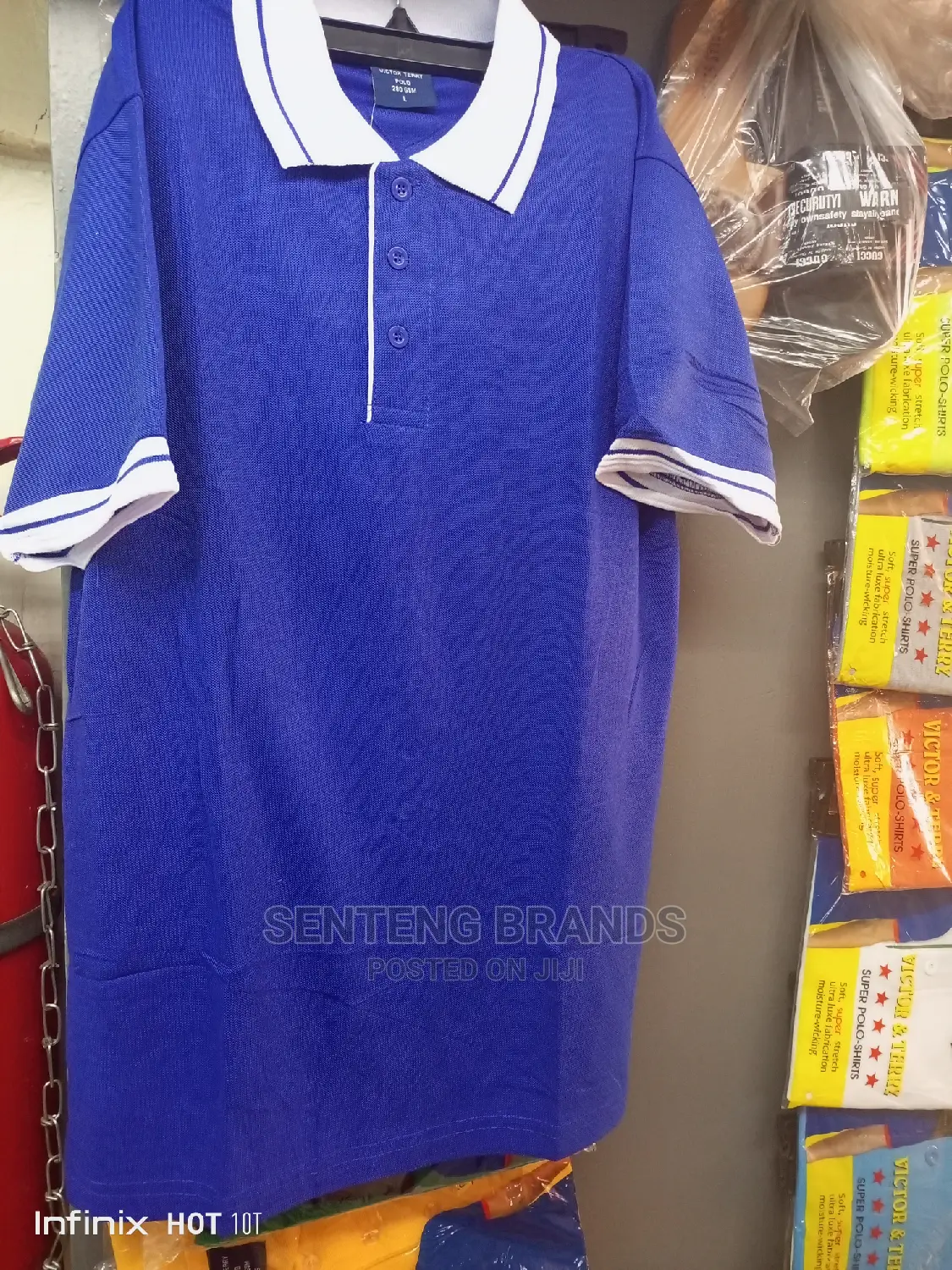 Royal Blue Polo T-Shirts With White Color