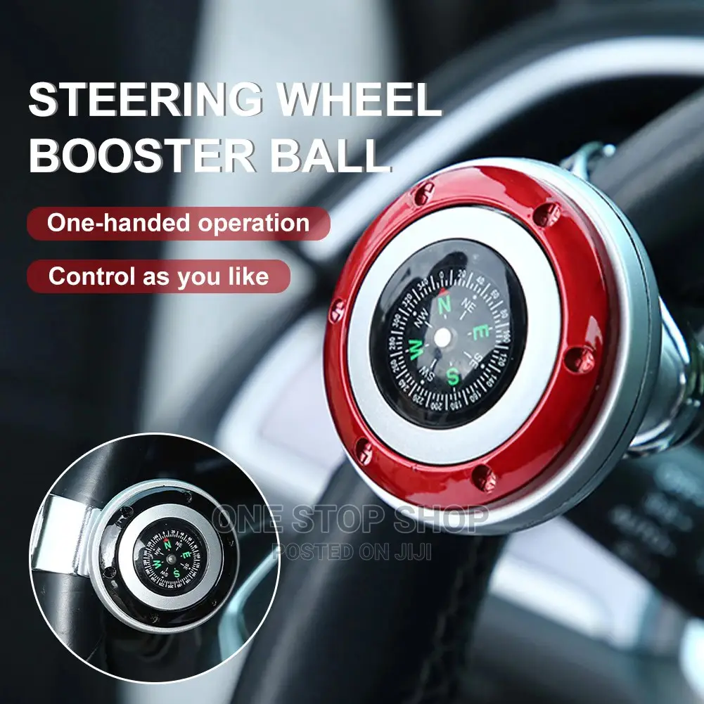 Car Steering Wheel Spinner Knob With Compass 360
