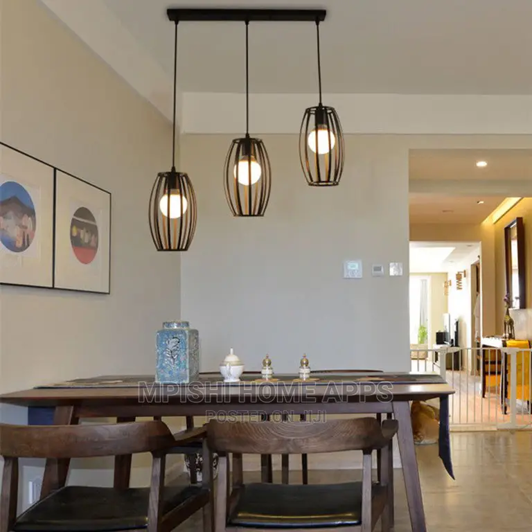 3pcs Metal Cage Pendant Lights