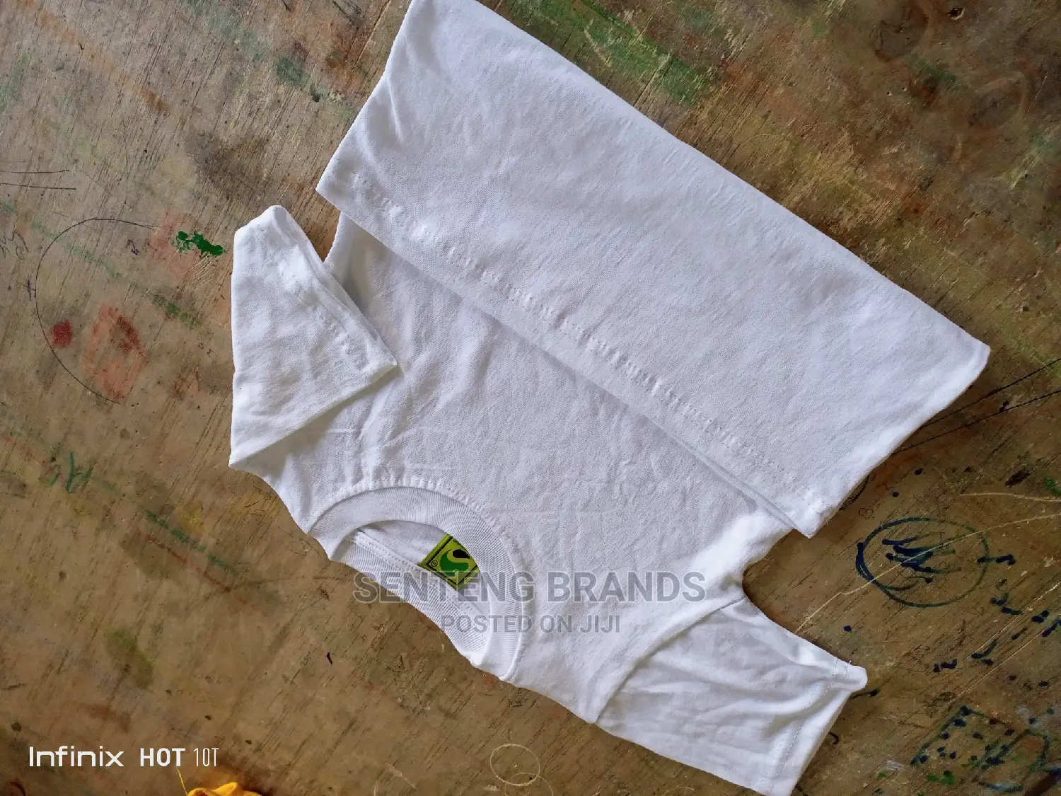 Kids White Plain Cotton T-Shirts