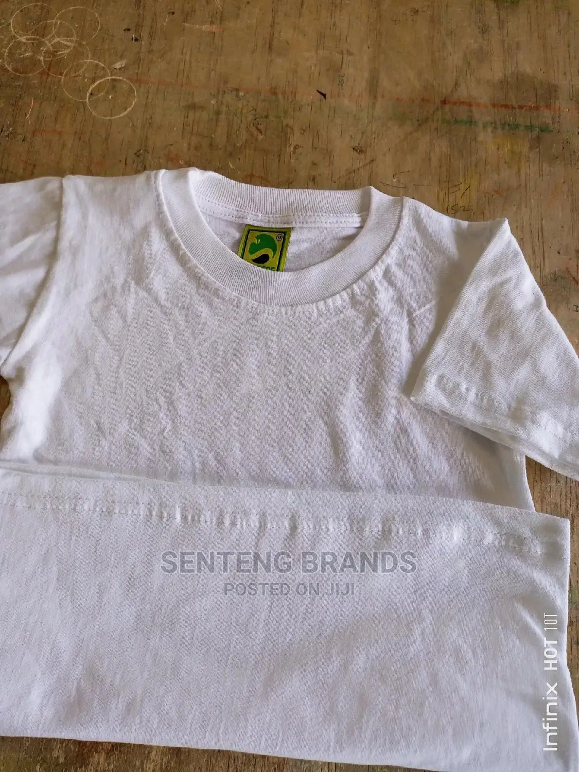 Kids White Plain Cotton T-Shirts