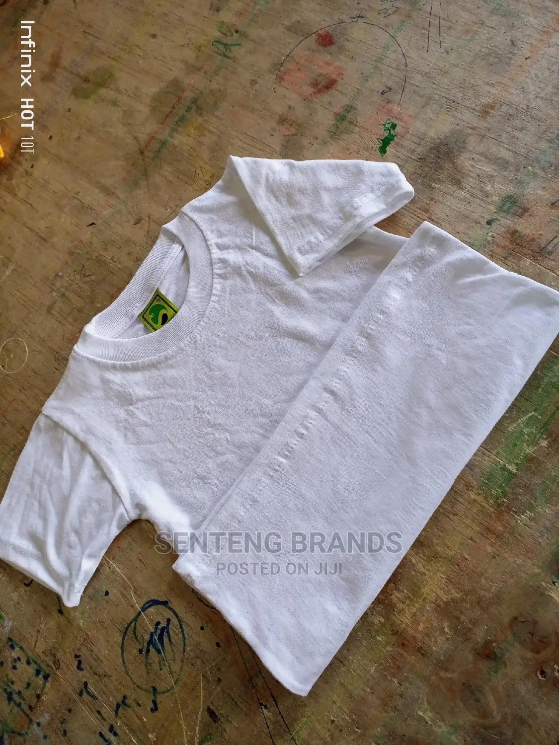 Kids White Plain Cotton T-Shirts