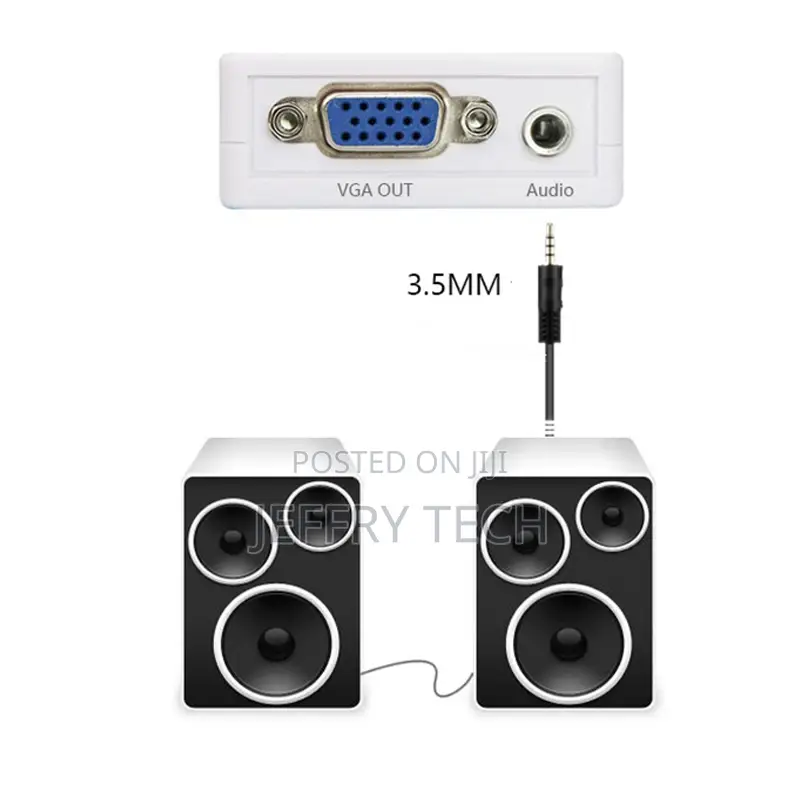 AV to VGA Video Audio Converter Small White Box Is Suitable