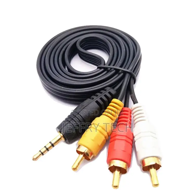 3.5 Mm to RCA AV Camcorder Video Cable,3.5mm Male to 3RCA