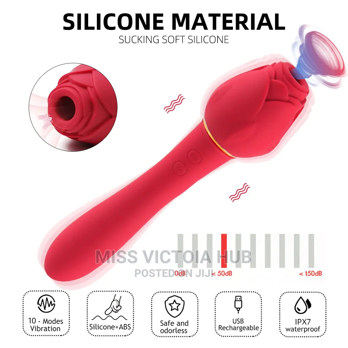 2 In1rose Shaped Flower Massage Wand Vibrator