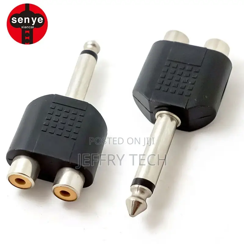 6.35mm (1/4 Inch) Male to 2RCA FAMAL Black 1 Male to 2 Famal