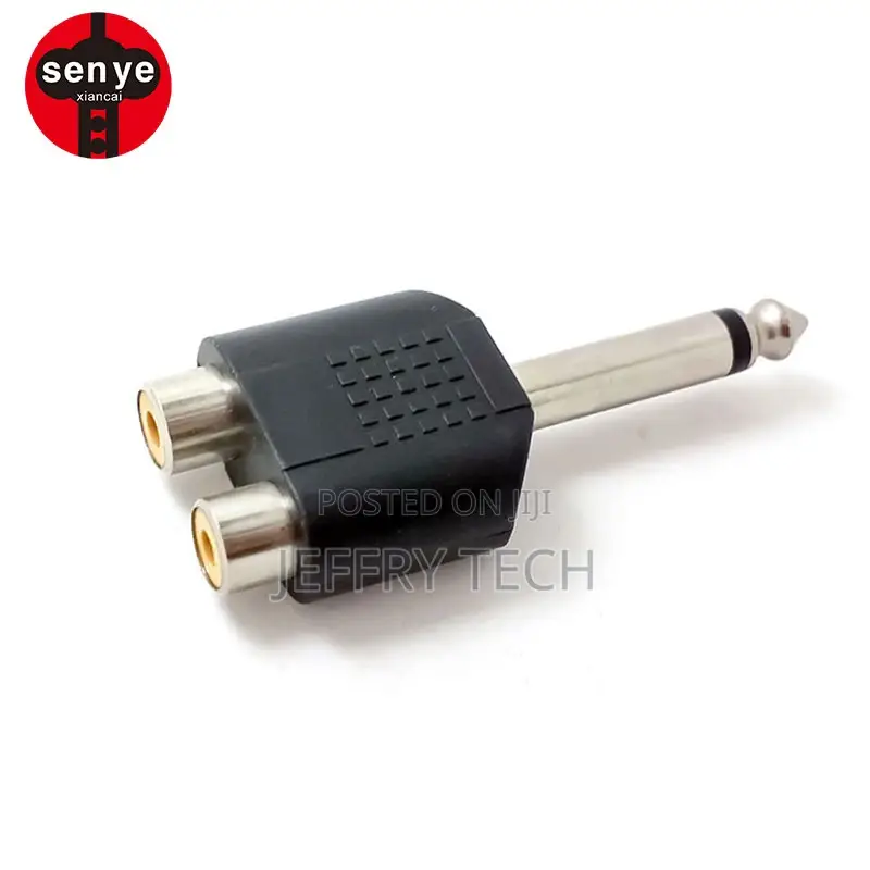 6.35mm (1/4 Inch) Male to 2RCA FAMAL Black 1 Male to 2 Famal