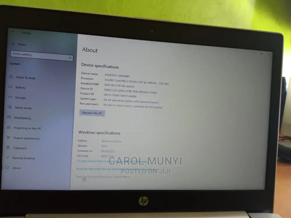 Laptop HP ProBook 450 G7 8GB Intel Core I7 SSD 500GB