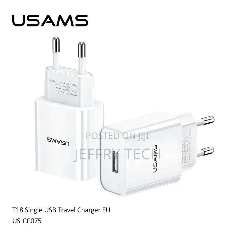 USAMS 5v 2.1a Micro Usb Travel Charger With Single Port Usb