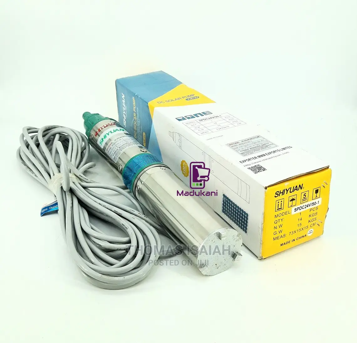 Shiyuan Spdc24v 600W 50M 24V DC Solar Submersible Pump