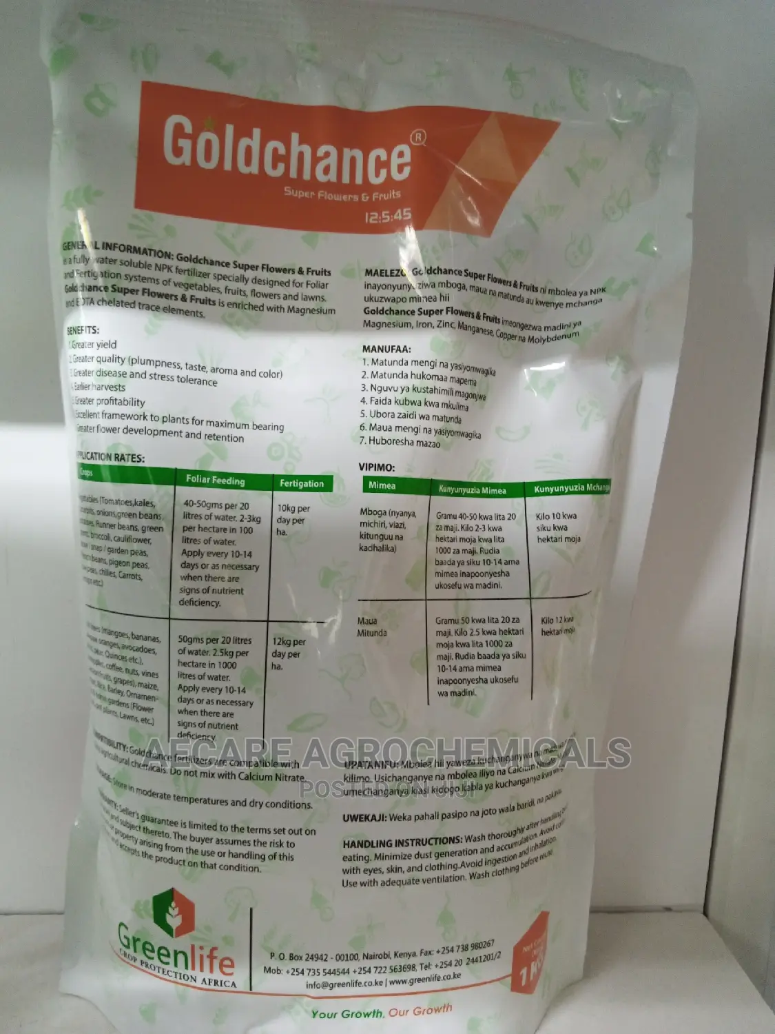 Goldchance Super Flower Fruits Foliar Fertilizer 12:5:45 1kg