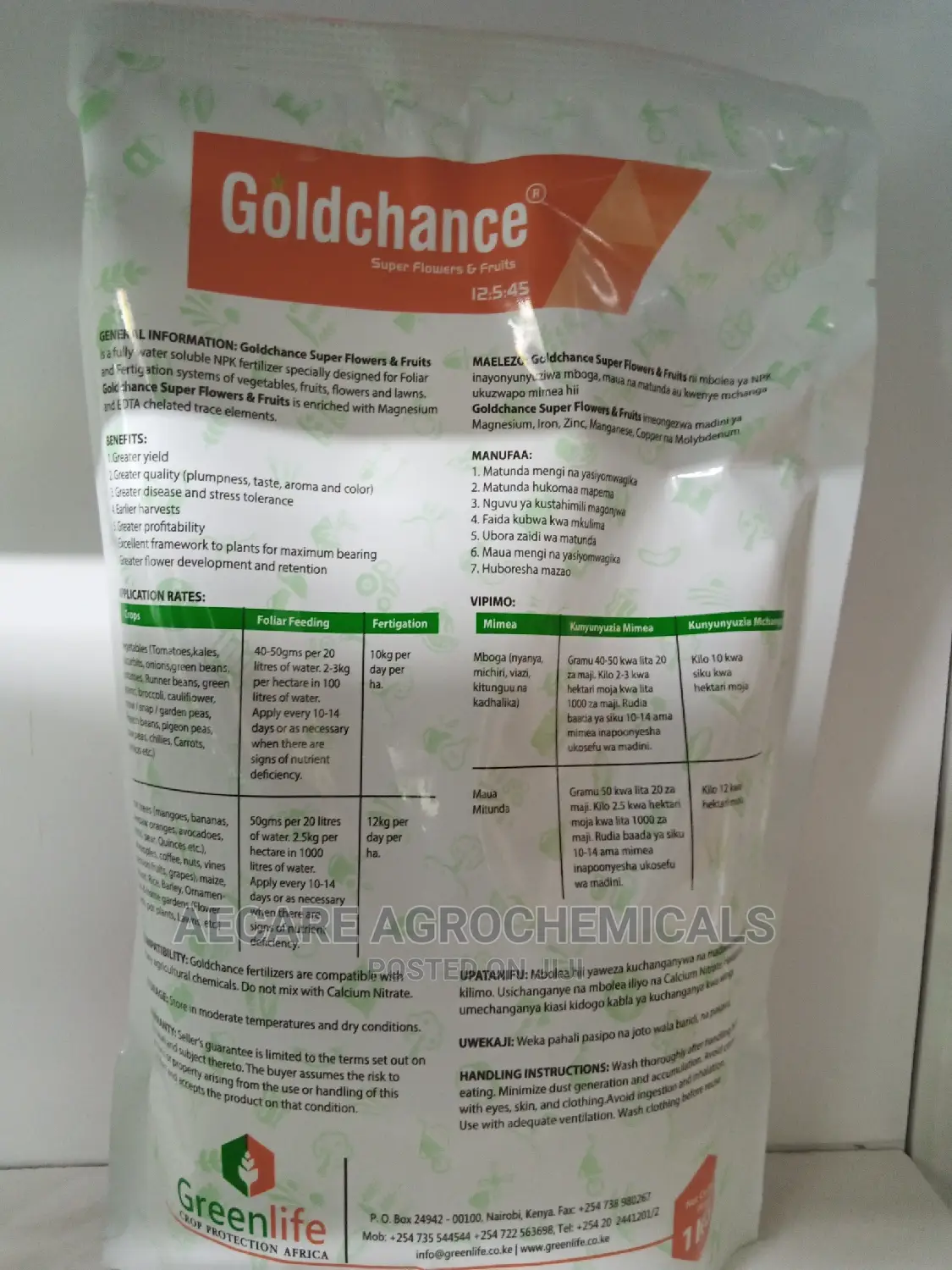 Goldchance Super Flower Fruits Foliar Fertilizer 12:5:45 1kg