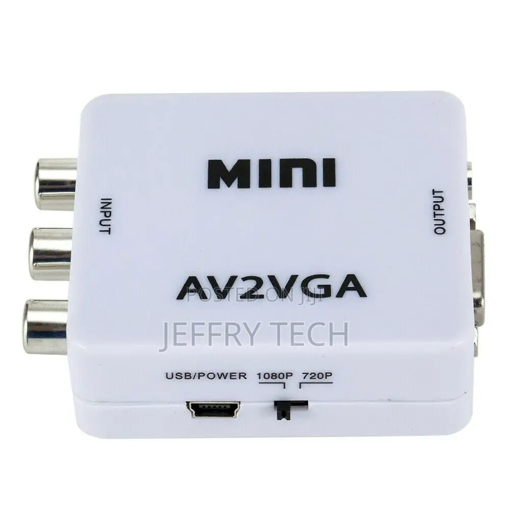 Mini Video Converter Box Av Rca Cvbs To Vga With 3.5mm Audio