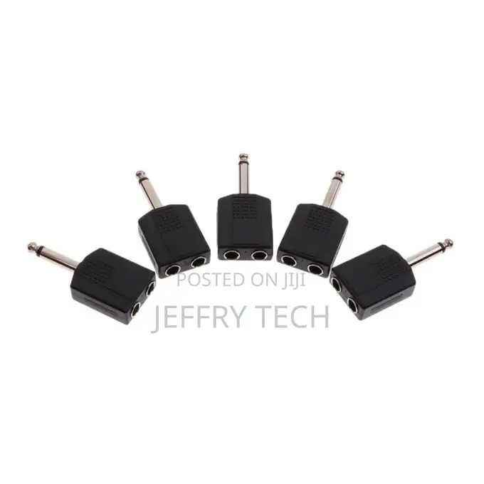 Generic 5pcs 6.35mm Male to 6.5mm 2 Female Jack Stereo