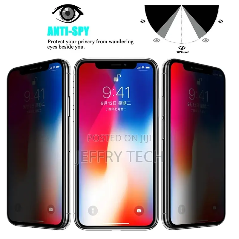 iPhone 12 Pro Max Anti Peeping Tempered Glass Full Coverage