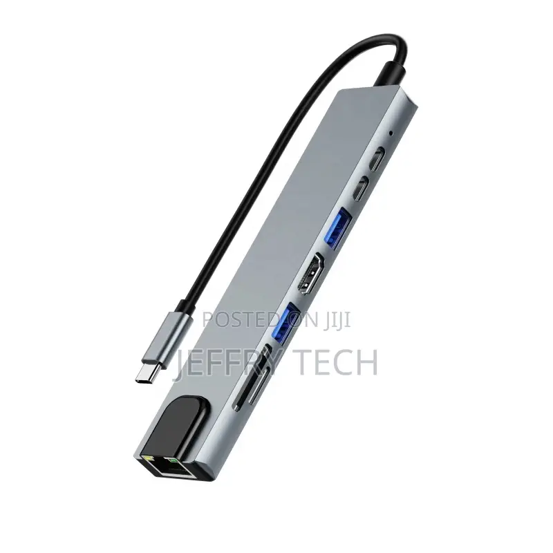 8 in 1 Type C Hub to 4K HDTV Adapter Multi USB Port Hub USB