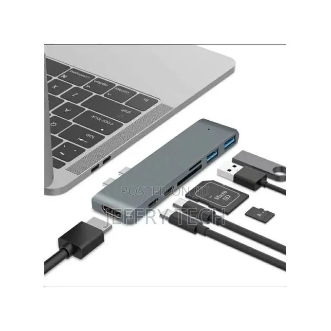 7 in 1 USB Hub Type-C Adapter 4K HDMI for Macbook Pro