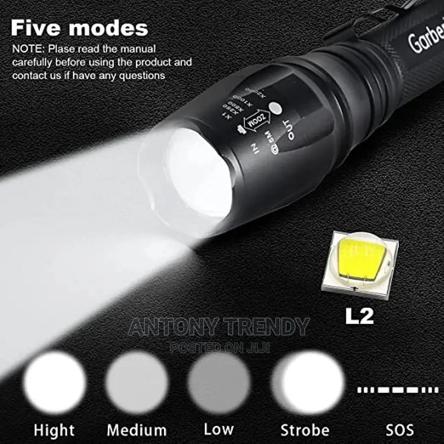 FULL FLASHLIGHT KIT: 1 Super Bright Tactical LED Flashlight
