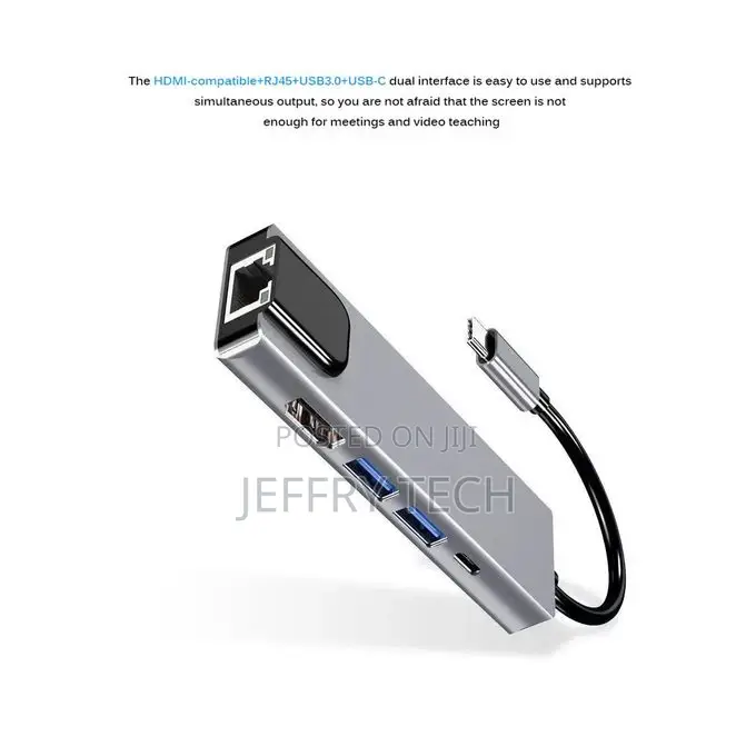 USB C Hub Multiport Adapter With 1000M RJ45 Gigabit Ethernet