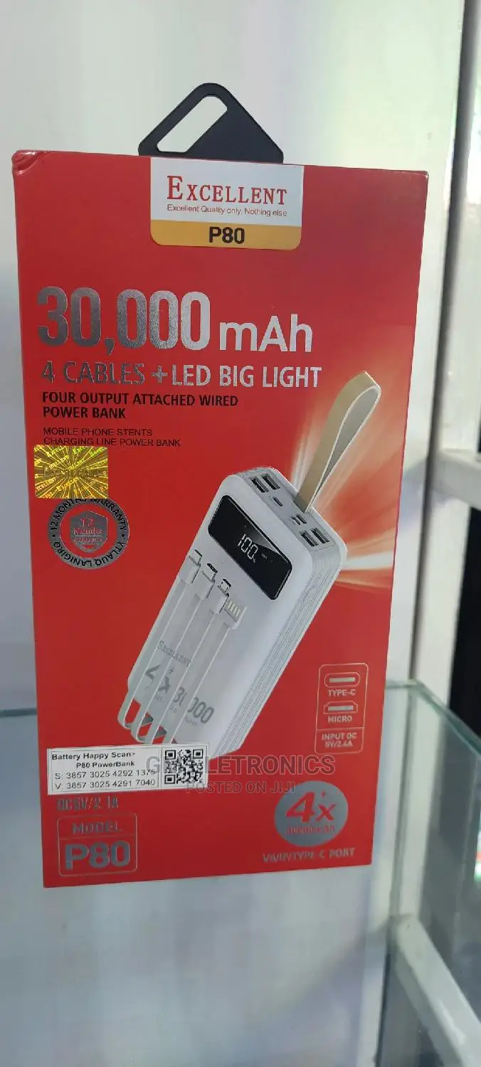 Excellent P80 30000mah Powerbank.
