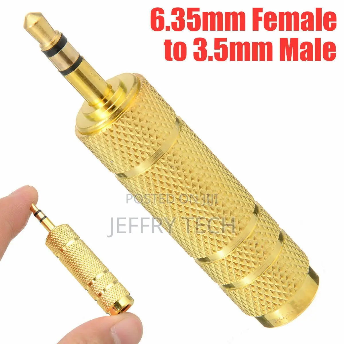 3.5mm 1/8" Male to 6.5mm 1/4" Female Stereo Audio Plug Jack
