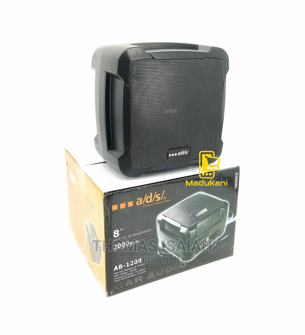 Ads AB1208 8 Inch Active Subwoofer 2000W Car Subwoofer