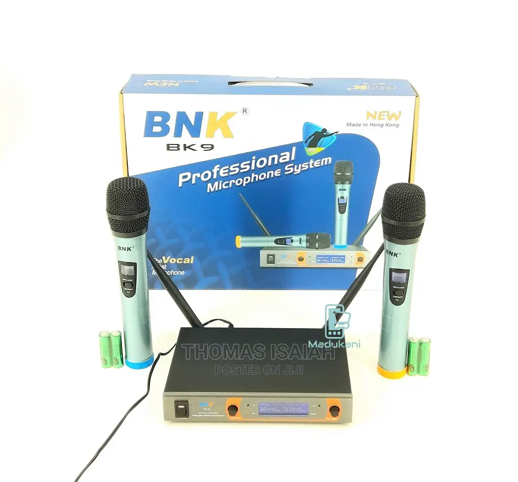 BNK BK9 UHF Dual Channel Wireless Microphone System