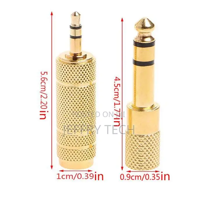 2pcs 6.5mm 1/4 Female to 3.5mm 1/8 Male Stereo Audio Mic Pl