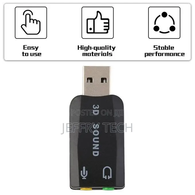 Sound Card Adapter 5.1 for PC Laptop Black