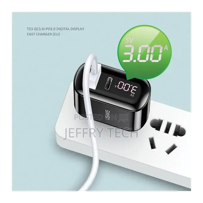 Usams Qc 3.0 18W Digital Display Fast Charger (Eu)