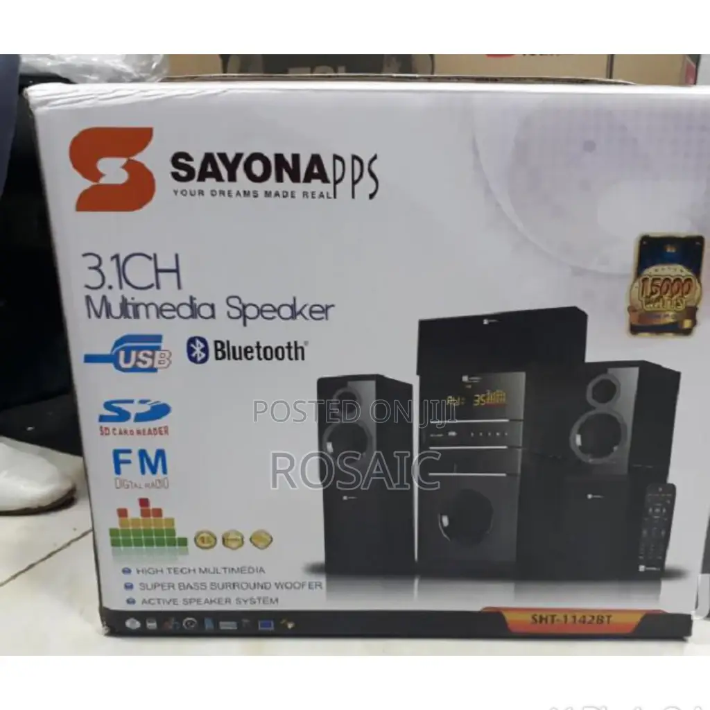 15000 Watts SHT-1142BT Sayona 3.1CH Multimedia Speaker