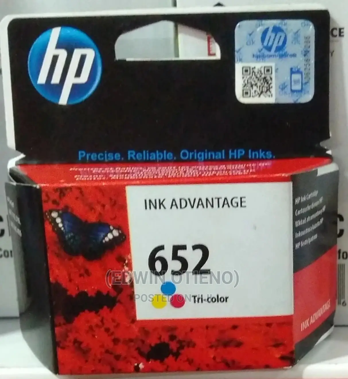 HP 652 Tri-Color Original Ink Advantage Cartridge