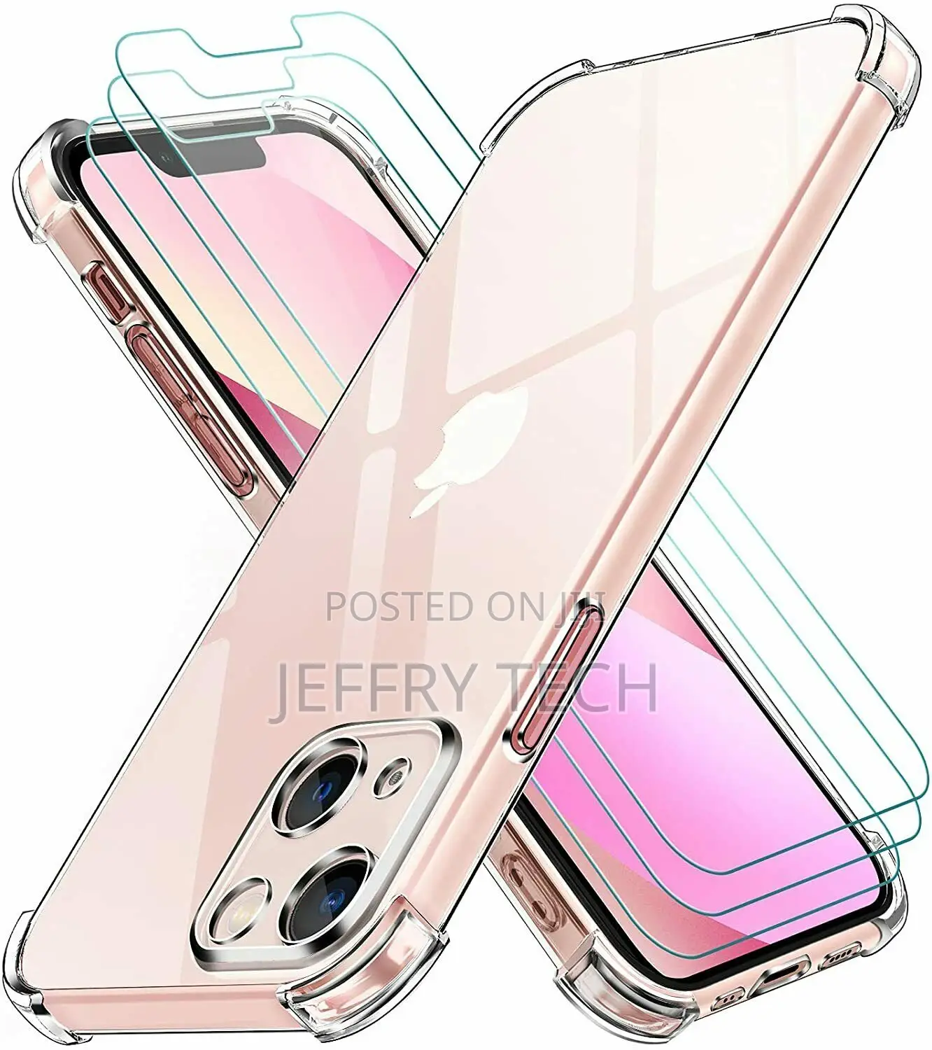 Apple iPhone 13 6.1" Case Clear Shockproof Cover Glass Sc