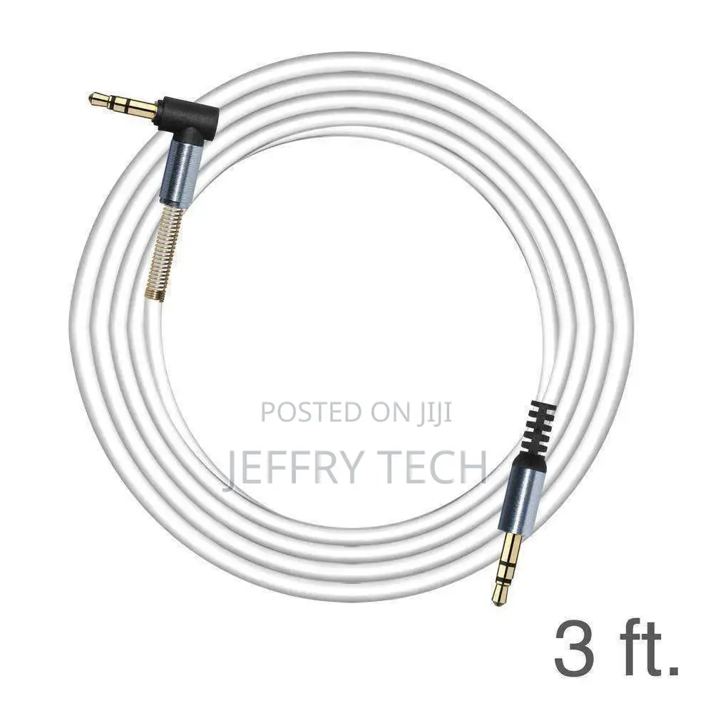 3.5mm Right Angle Stereo Auxiliary Cable 3 Ft