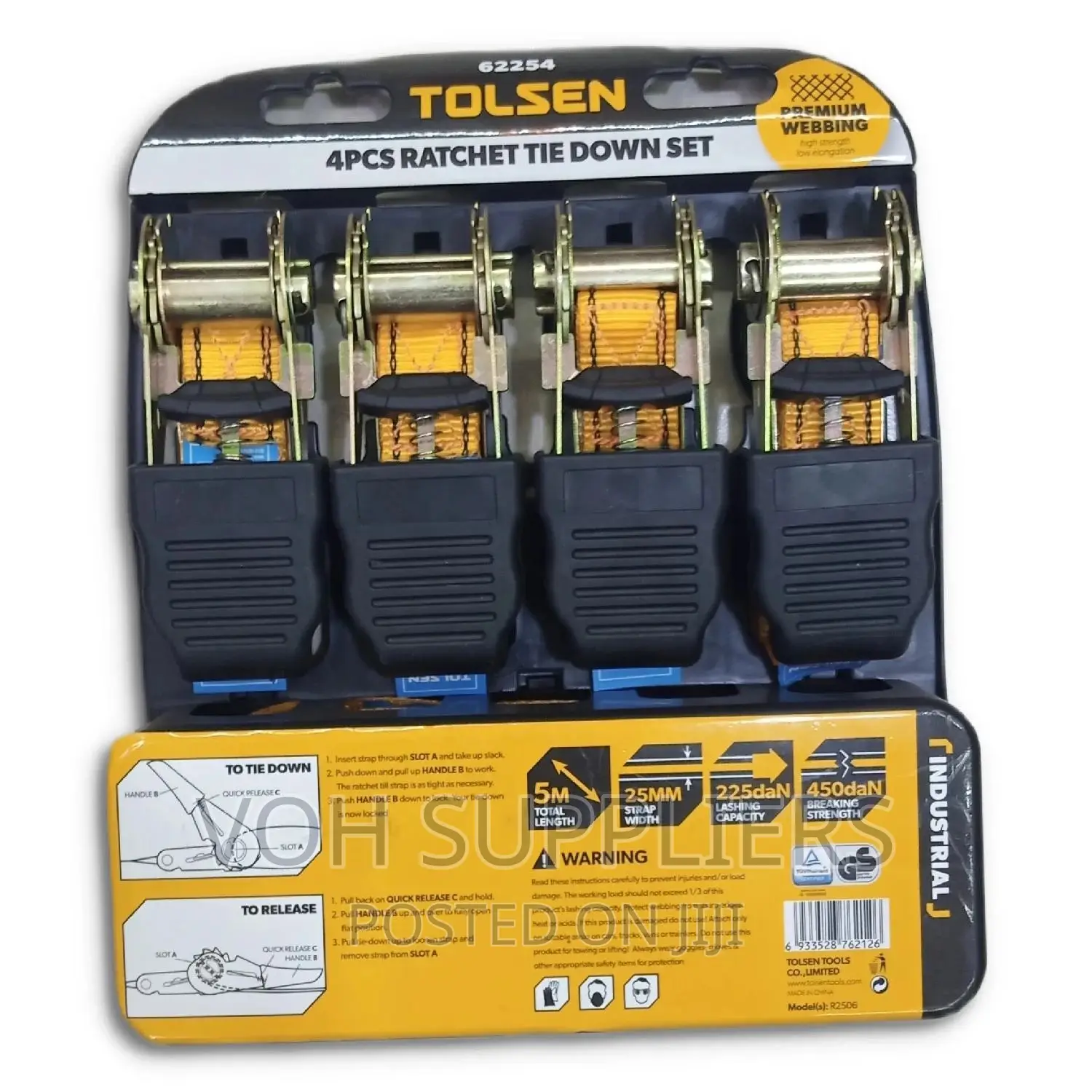 4pcs Tie Ratchet Straps