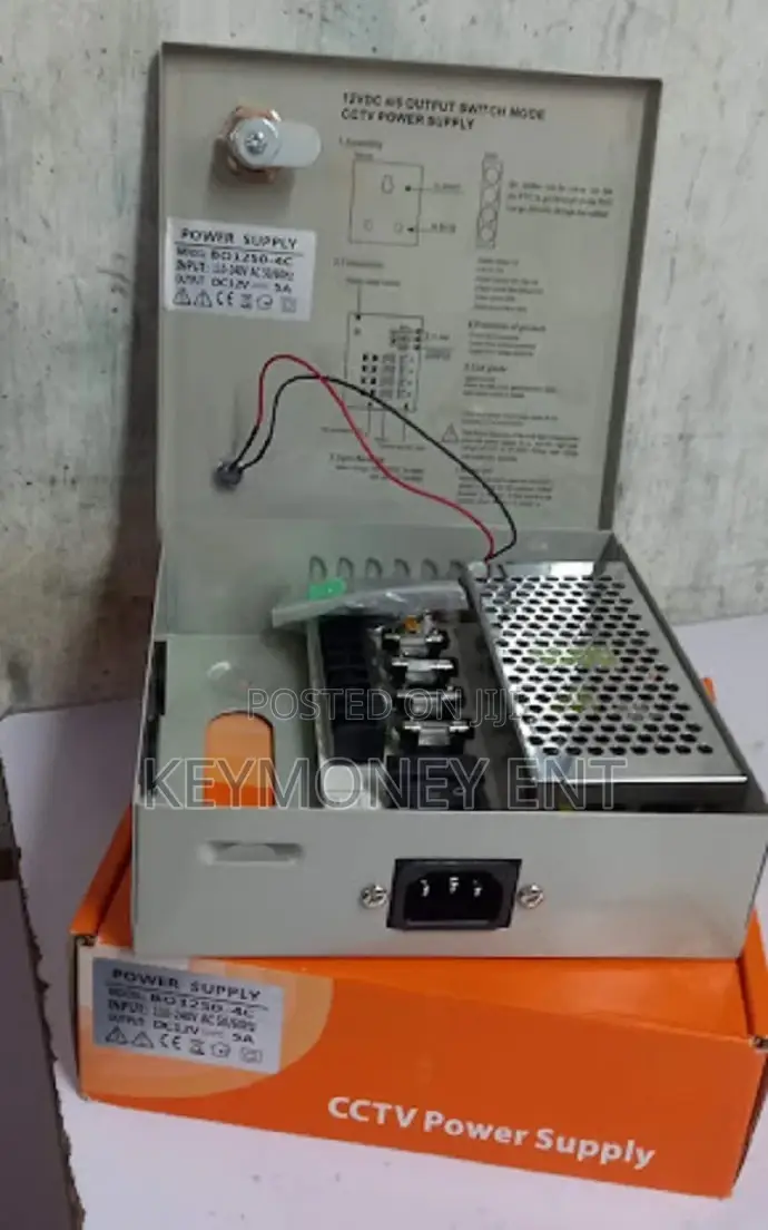12v 5A Closed/ Fused Cctv Power Supply Unit for 4 Cameras