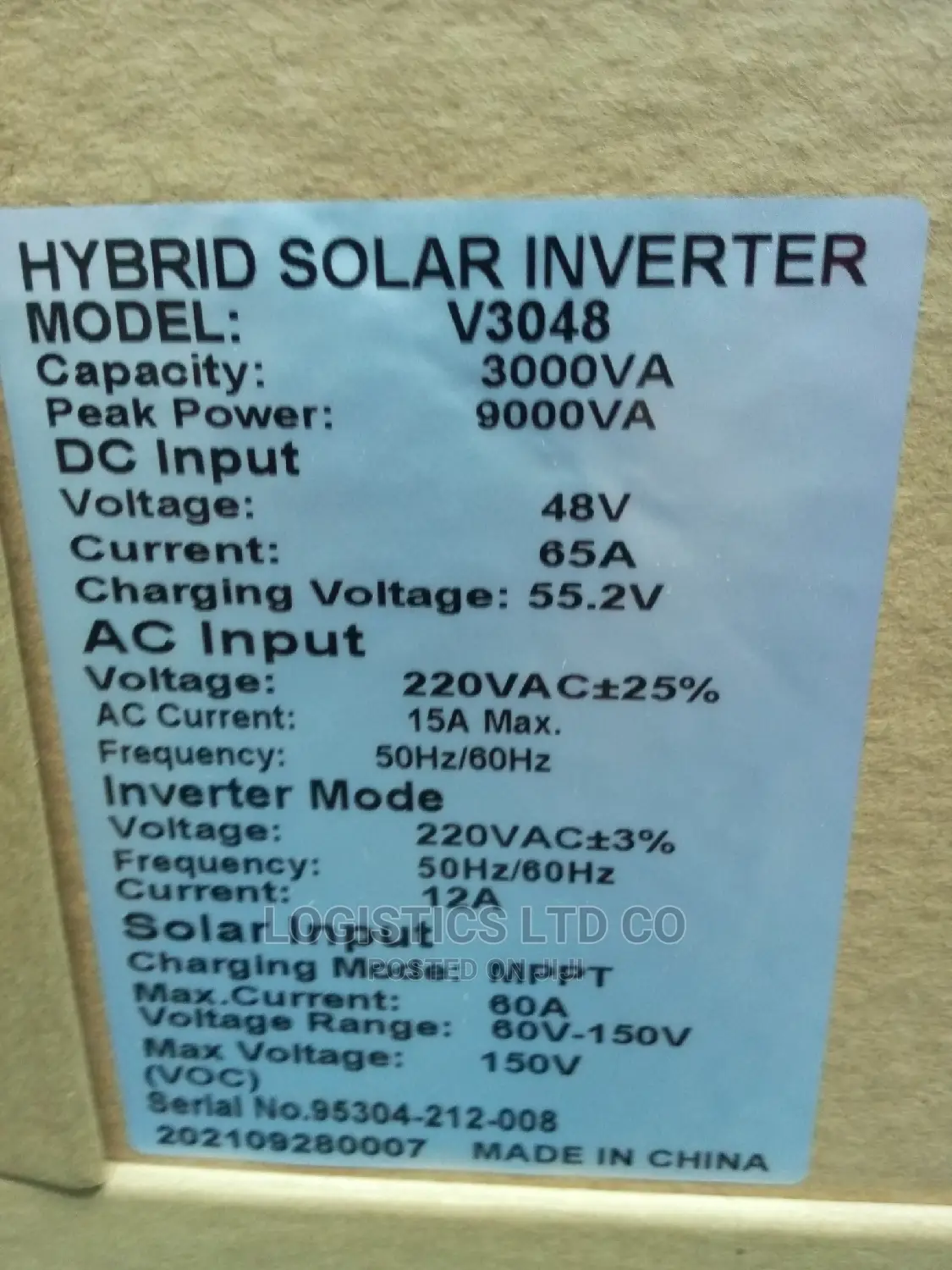 Solar Max Hybrid Solar Inverter 3kva - 48v