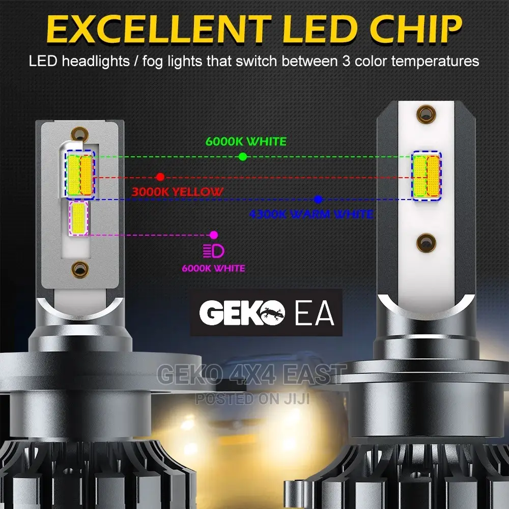 Geko Ea V20 Series Tri Color Fan Cooled Headlight Bulbs