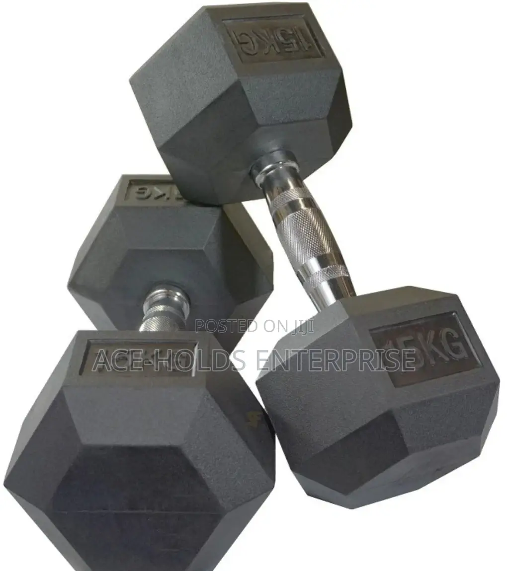 15kgs Hexagon Dumbbells.