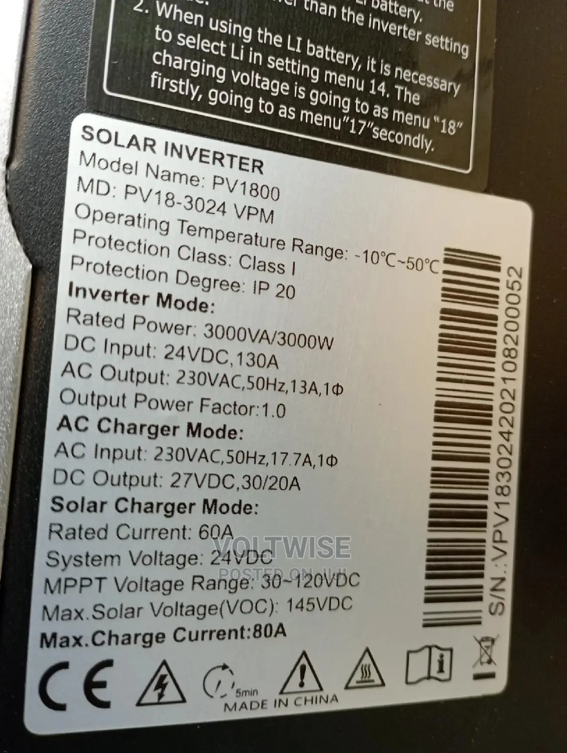 3kva Hybrid Inverter
