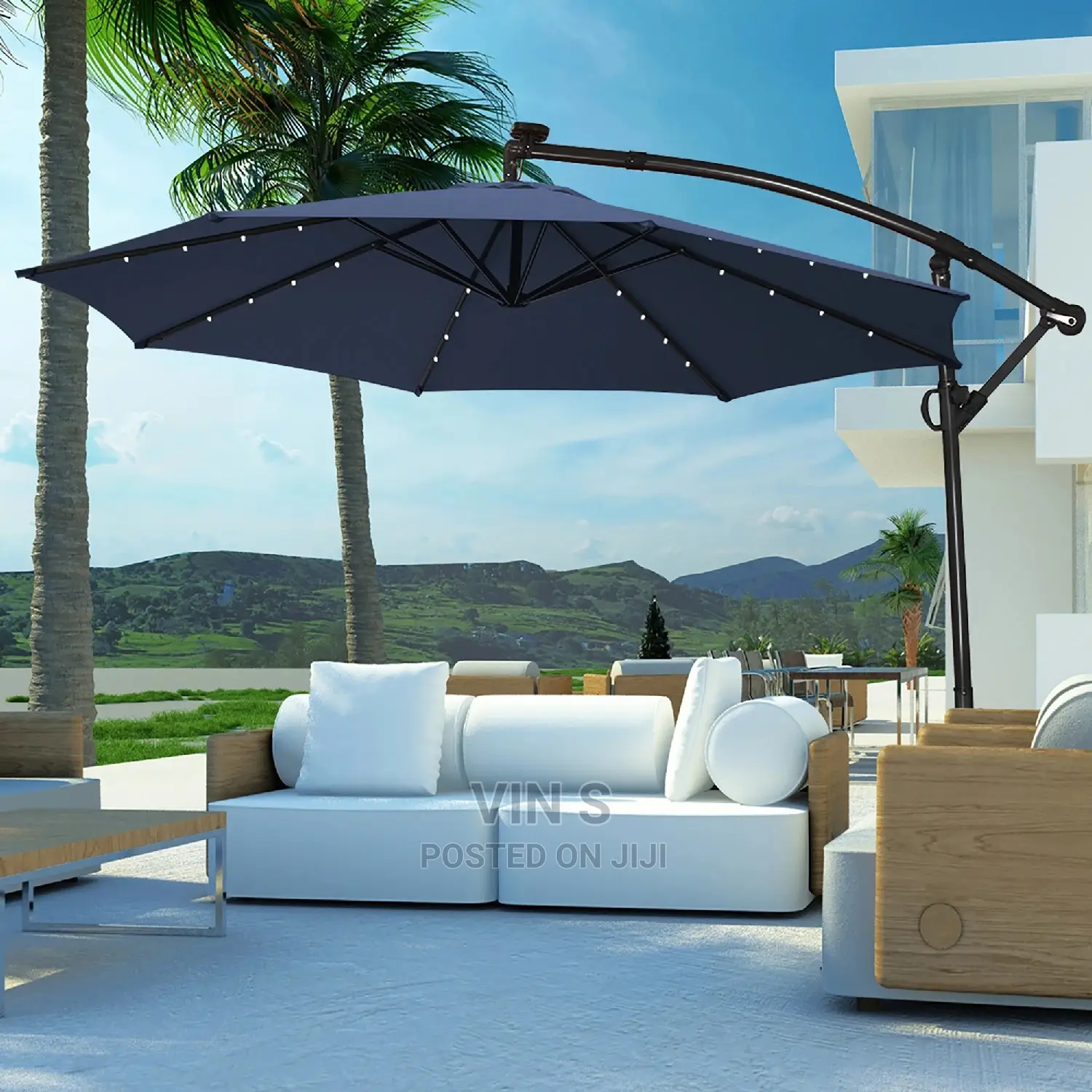Banana Umbrellas, Solar Led Banana Umbrellas" Patio Umbrella
