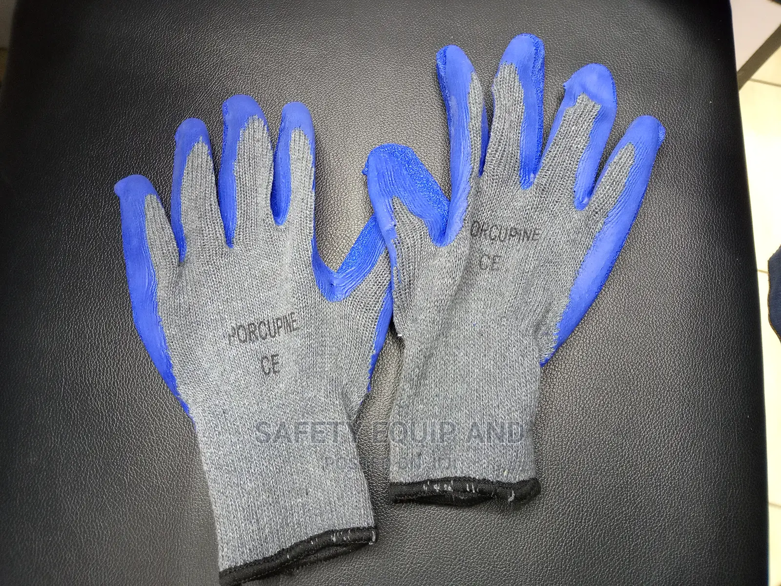 Grey With Blue Diamond Grip Gloves for Qll Types of Work