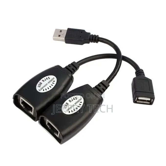 2pcs USB Male Female to CAT5 CAT6 RJ45 Lan Extender