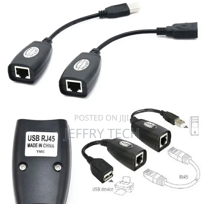 2pcs USB Male Female to CAT5 CAT6 RJ45 Lan Extender